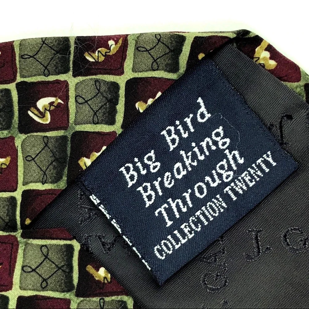 J Garcia Tie Big Bird Breaking Through Collection 20 Silk L57 W3.5 Made In Korea